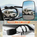 360 Rotation Caravan Trailer Car Towing Mirror Adjustable Tow Duals Mirror Extension Strap Rear View Side Spots Blind Mirror