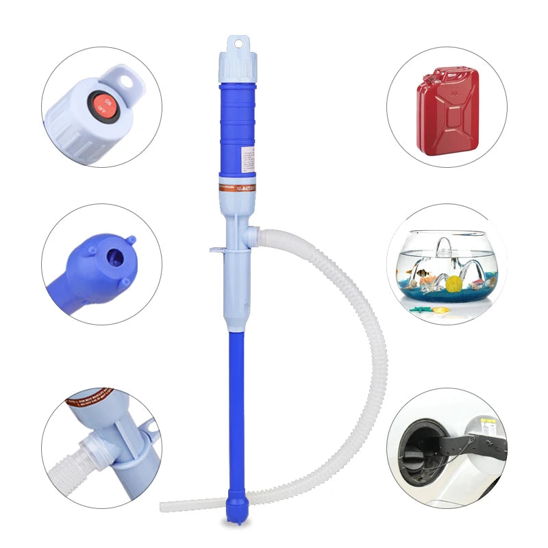 1Pc Electric Oil Pump Siphon Liquid Transfer Pump Handheld Pump Battery Operated Water Gas Tools Portable Car Siphon Petrol Fuel