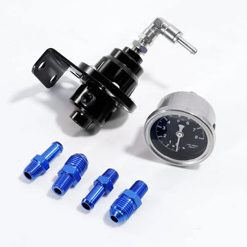 Adjustable Fuel Pressure Regulator Car Accessories Vehicle Refitting Fuel Supercharger Universal with Gauge Kit Blue/Red/Black