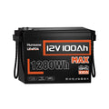 Lifepo4 Lithium Battery 12V 100AH MAX with 100A BMS Protect Portable for Vans, RV, Golf Cart, Touring Car, Marine, Etc